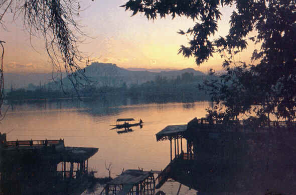 Sunset of Dal Lake